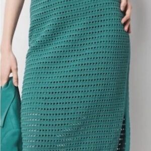 White House Black Market Turquoise Textured Pencil Skirt